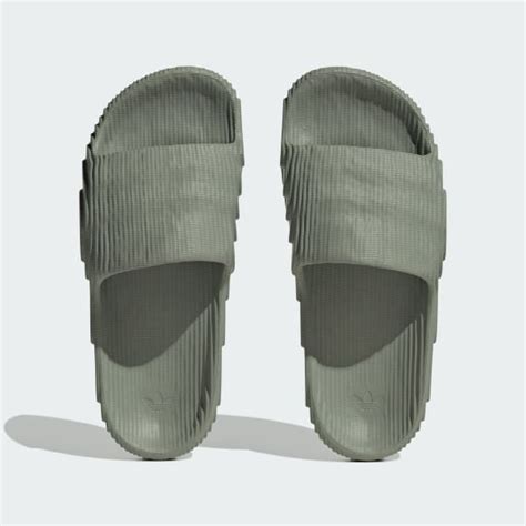 adidas Women's Adilette Slide Sandal, Green Tint Footwear 